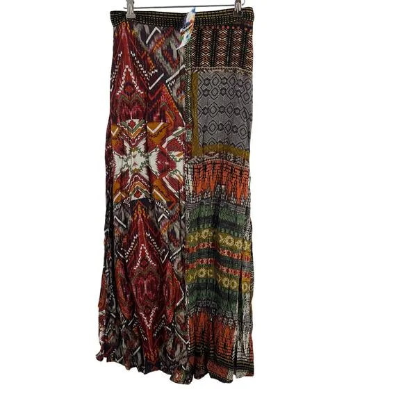 Desigual Multicolor Long Skirt Button Front Size 4 US New