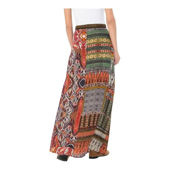Desigual Multicolor Long Skirt Button Front Size 4 US New