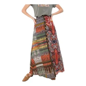 Desigual Multicolor Long Skirt Button Front Size 4 US New
