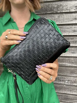 Detroit Black Hairon and Black Handwoven Leather