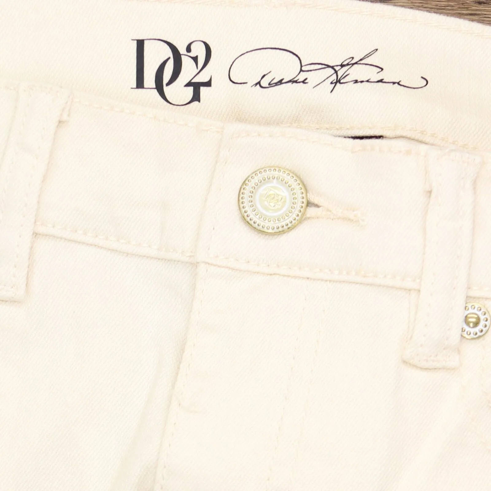 DG2 by Diane Gilman Petite Virtual Stretch Destructed Skinny Jeans Cream 10P