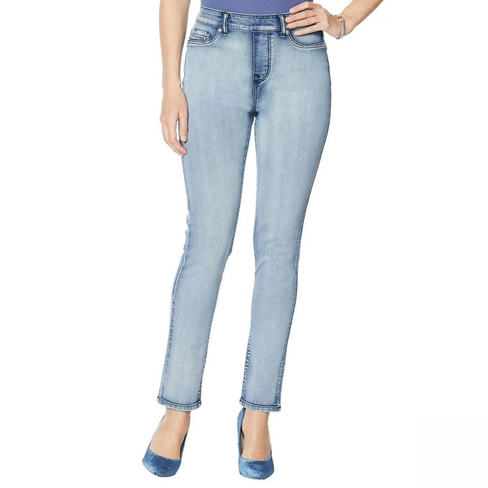DG2 by Diane Gilman Women's Petite Sorbet Denim Pull-On Skinny Jeans