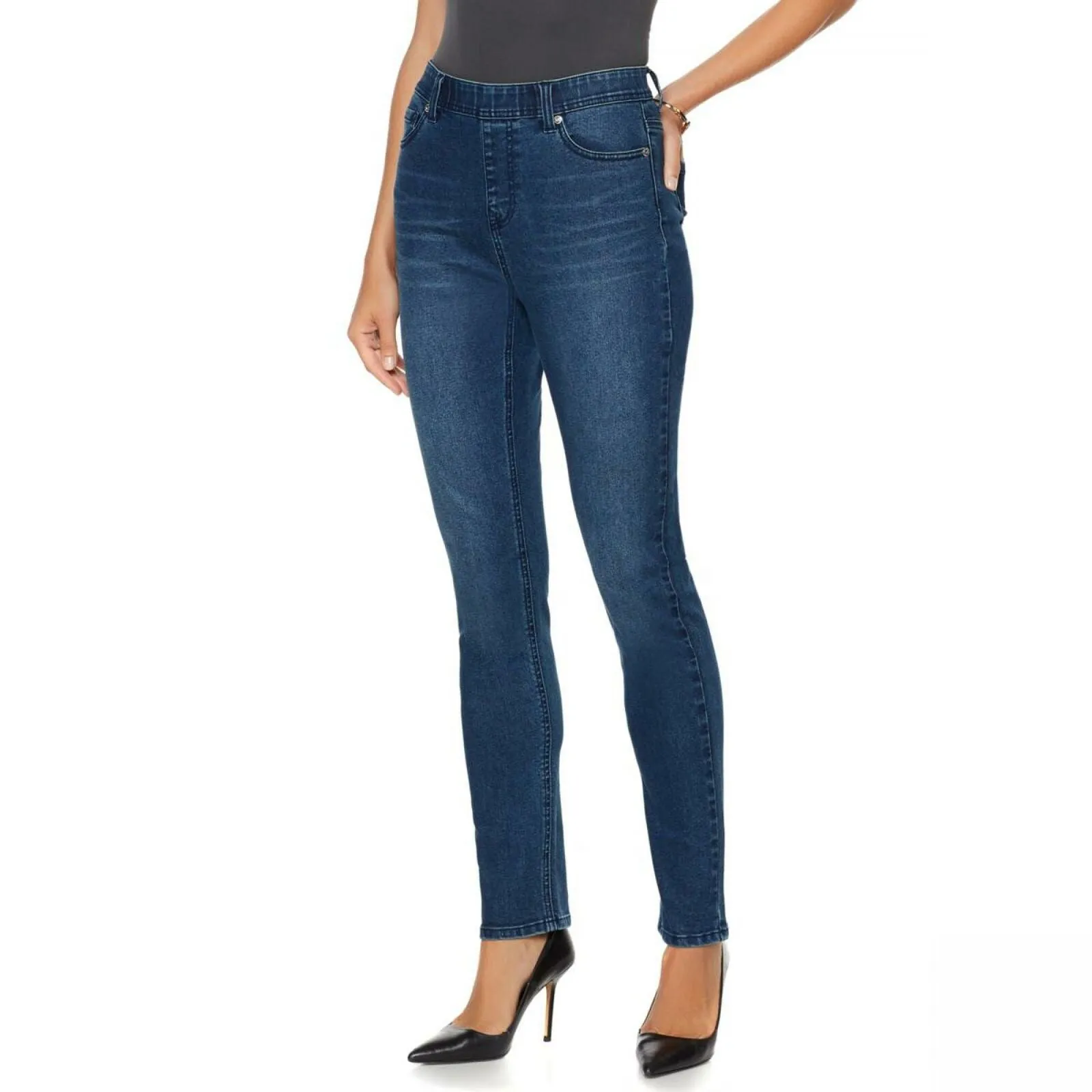 DG2 by Diane Gilman Women's Plus Size Classic Stretch Denim Jeggings