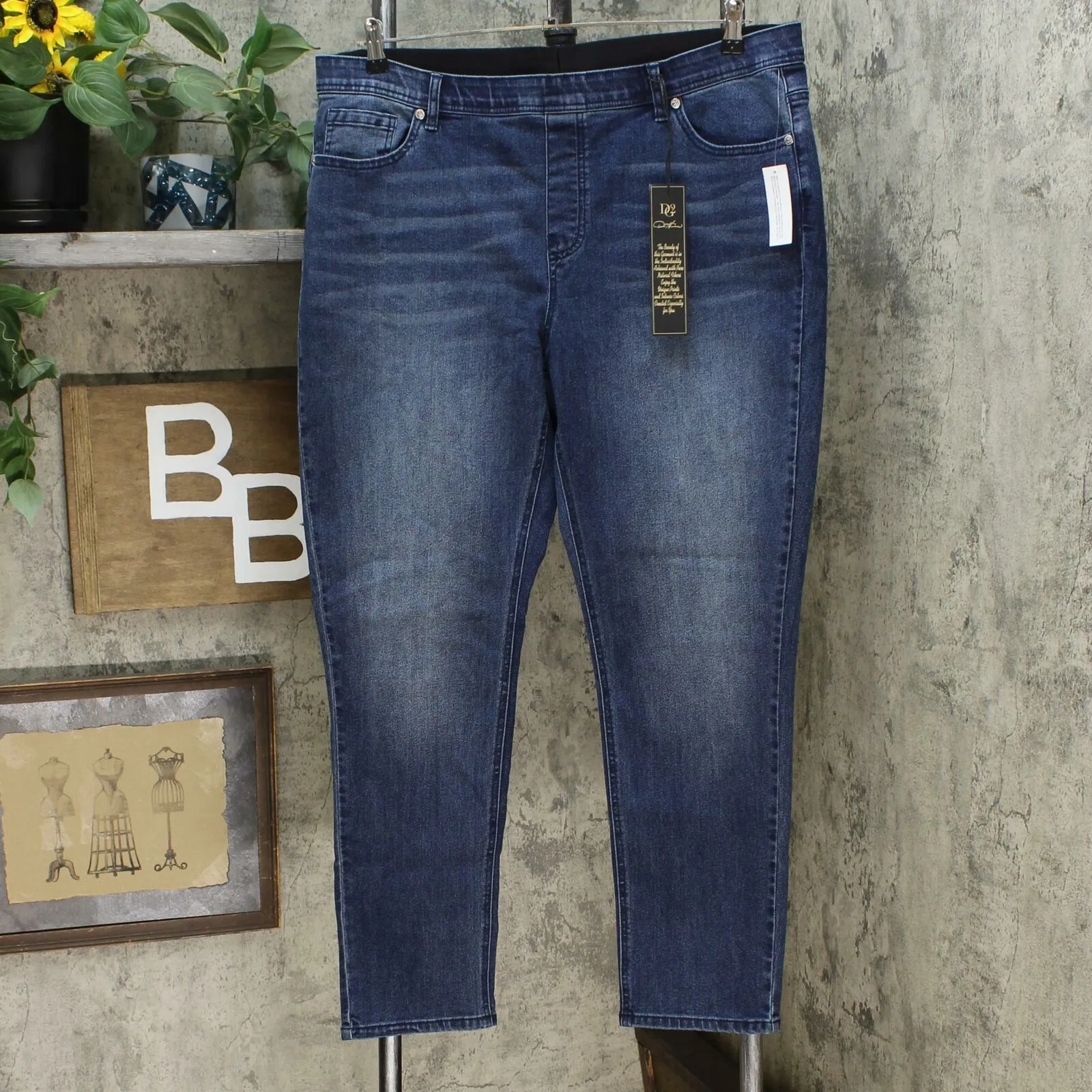 DG2 by Diane Gilman Women's Plus Size Classic Stretch Denim Jeggings