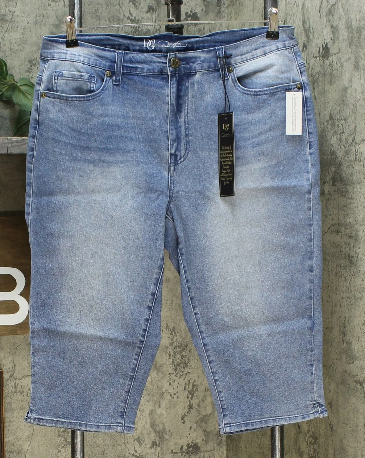 DG2 by Diane Gilman Women's Plus Size Classic Stretch Denim Pedal Pusher Jeans
