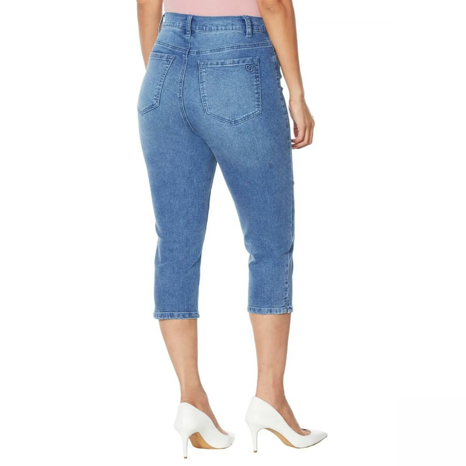 DG2 by Diane Gilman Women's Plus Size Classic Stretch Denim Pedal Pusher Jeans