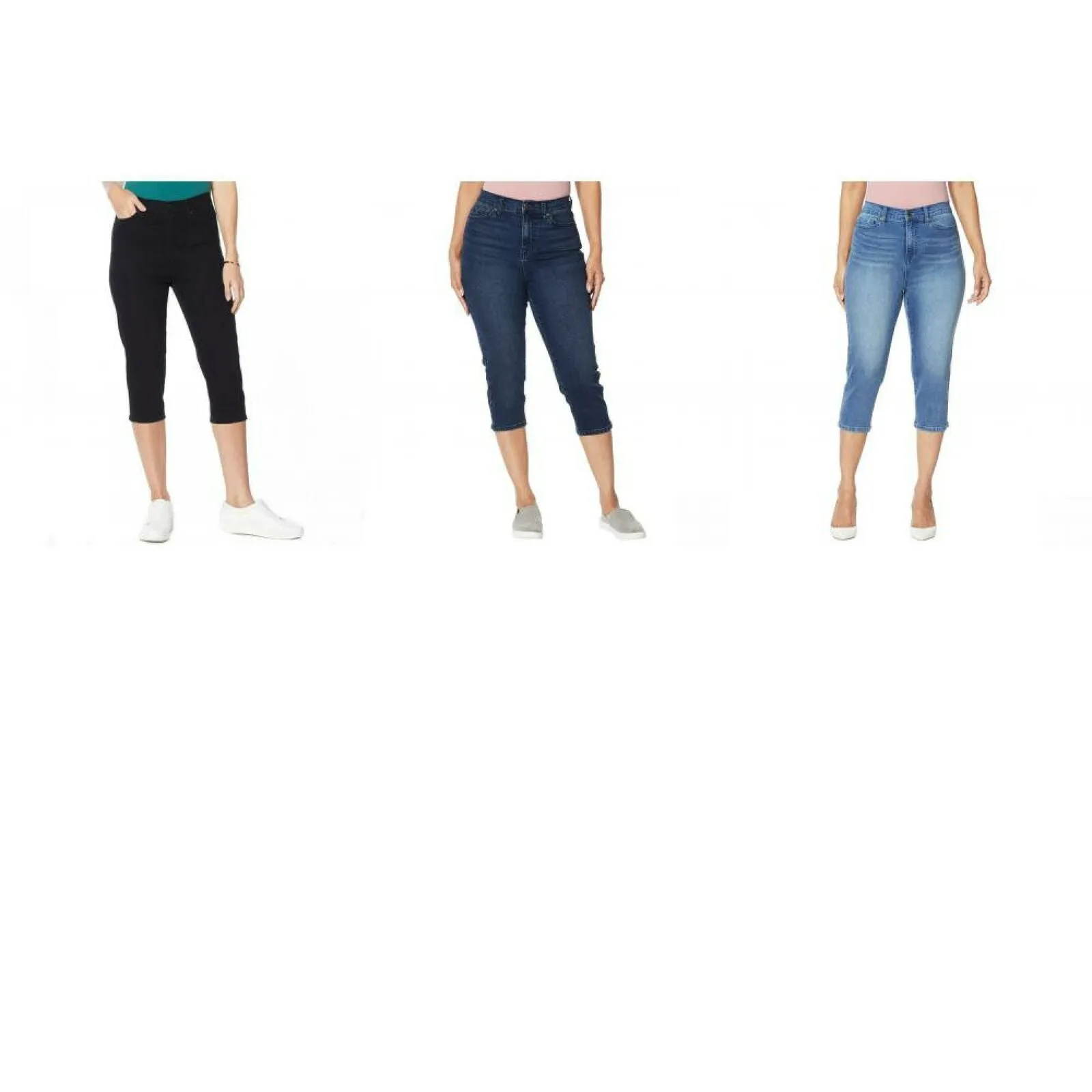 DG2 by Diane Gilman Women's Plus Size Classic Stretch Denim Pedal Pusher Jeans