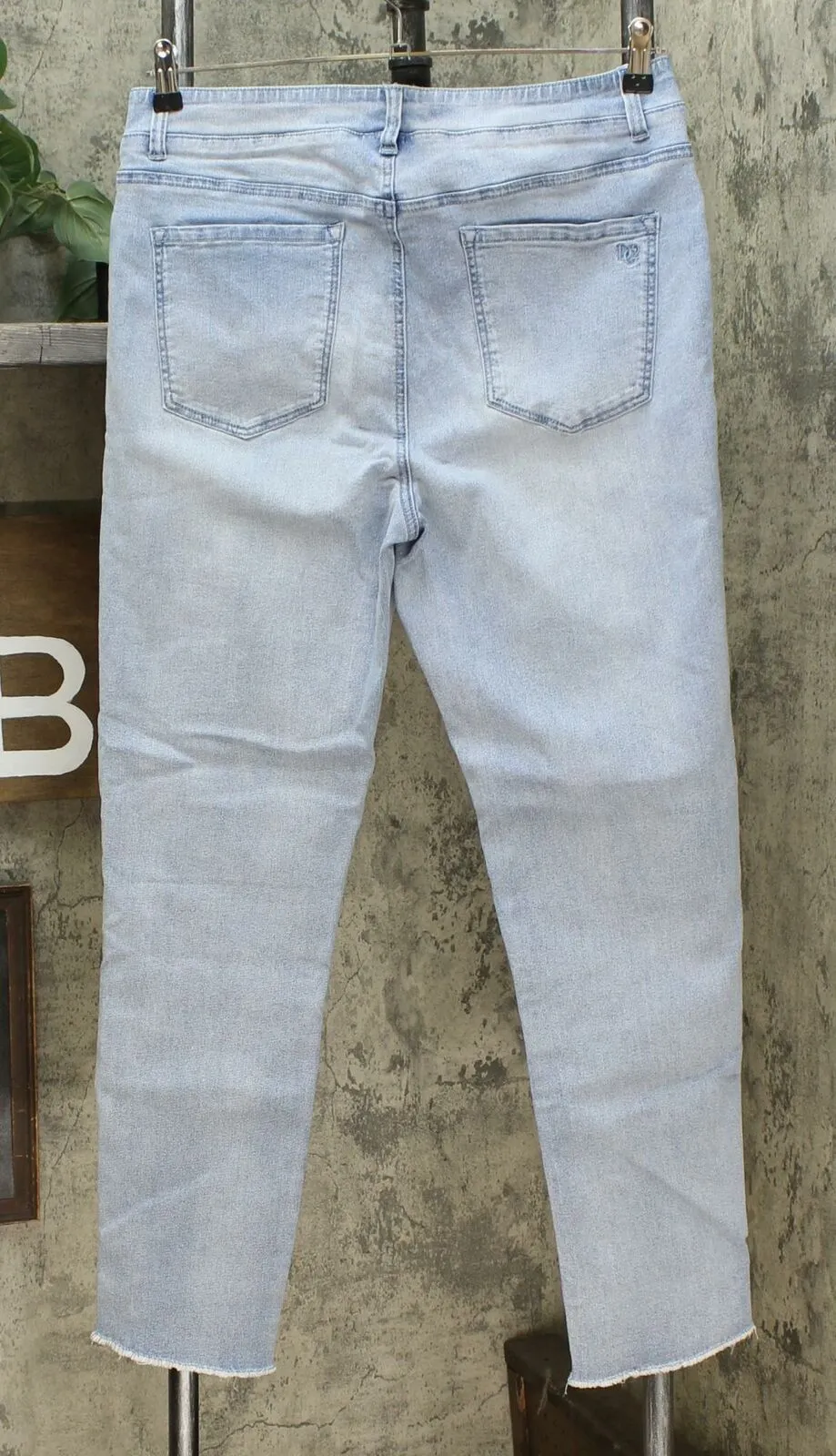 DG2 by Diane Gilman Women's Tall Embroidered Pull On Faux Button Fly Jeans
