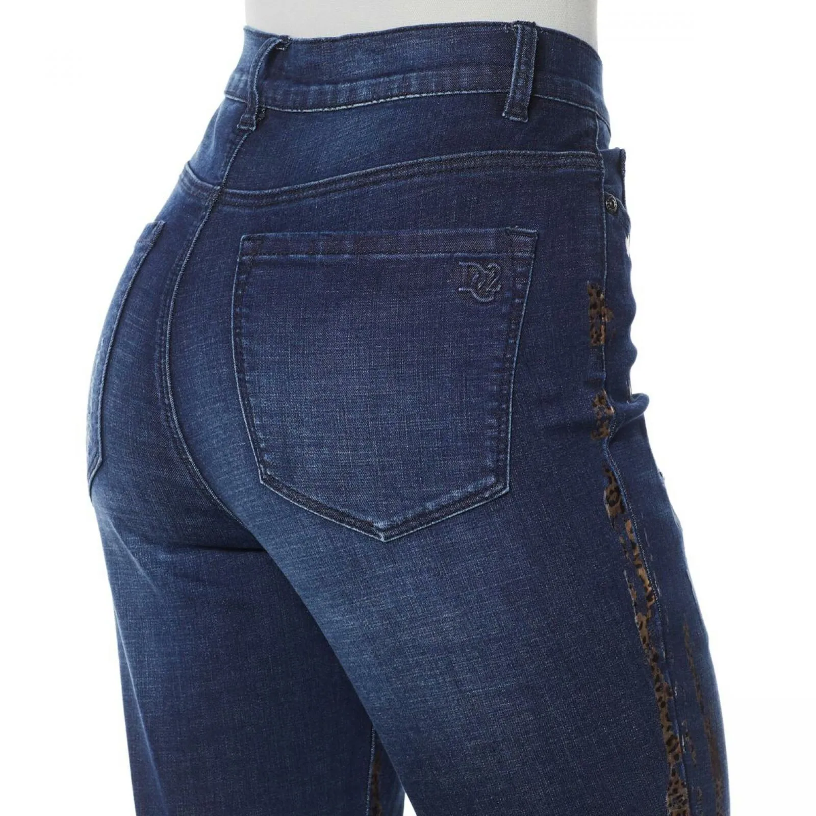 DG2 by Diane Gilman Women's Virtual Stretch Crosshatch Destructed Skinny Jeans