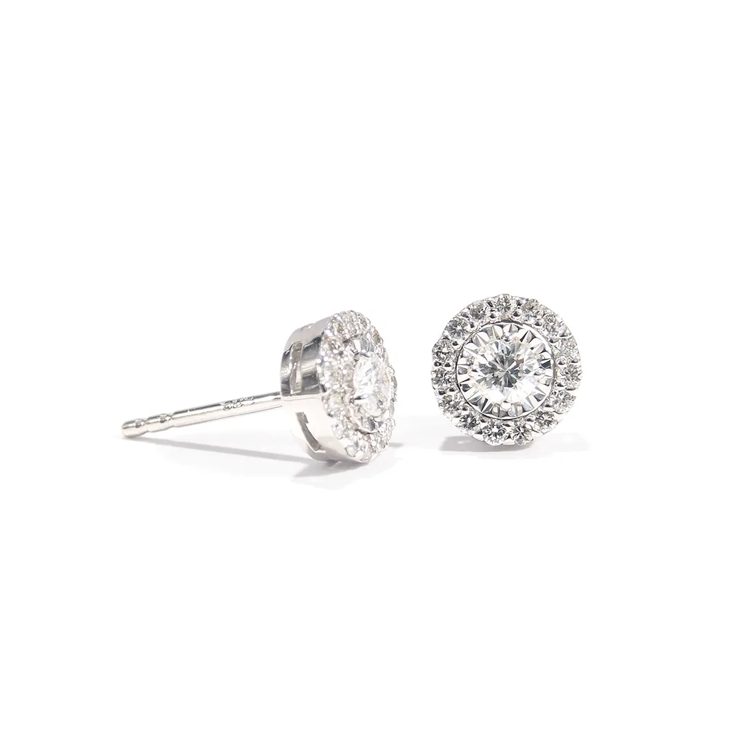 Diamond Cluster Stud Earrings