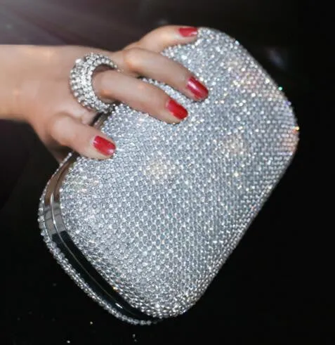 diamond-studded evening bag evening bag with a diamond bag women's rhinestone banquet handbag day clutch female 3 Color