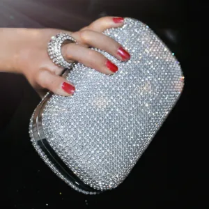 diamond-studded evening bag evening bag with a diamond bag women's rhinestone banquet handbag day clutch female 3 Color