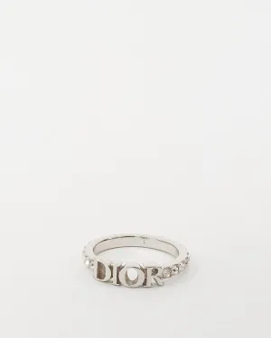 Dior Silver Metal and Crystal Dio(r)evolution Ring - L