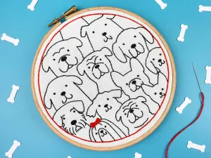 Dogs Pet Handmade Embroidery Kit Hoop Art
