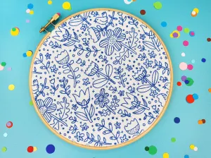 Doodle Floral Handmade Embroidery Kit Hoop Art