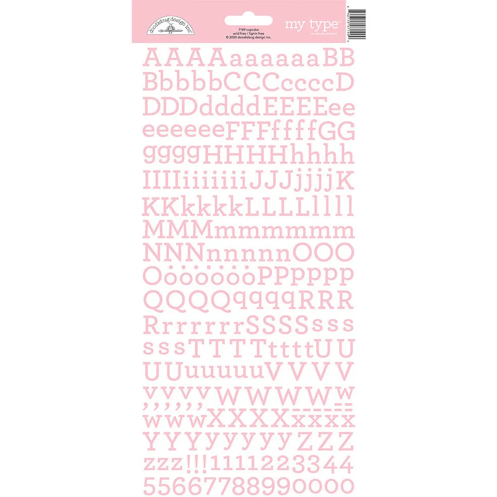 Doodlebug - My Type Alphabet Stickers - Cupcake
