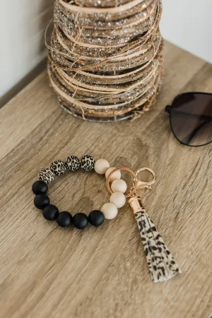 DOORBUSTER Leopard Tassel Beaded Key Chain