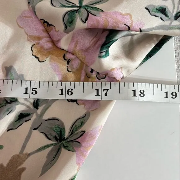 Dress Forum Flutter Sleeve Floral Satin Maxi Dress Romantic Feminine Lover- Sz M