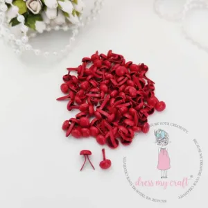 Dress My Craft 5MM Crimson Red Brads {G234}