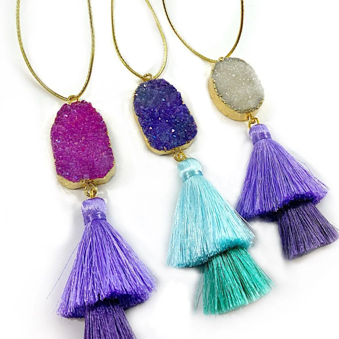Druzy Tassel Holiday Ornament