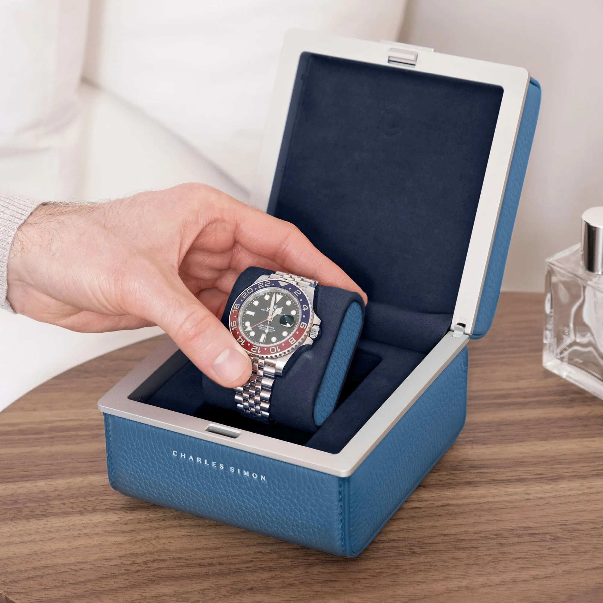 EATON 1 WATCH CASE - SKY BLUE / GREY