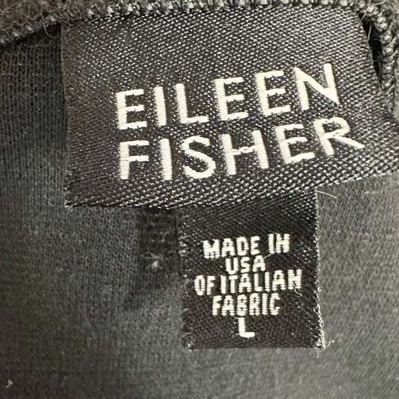 Eileen Fisher Black Long A Line Skirt Large Wool Viscose Blend Classic