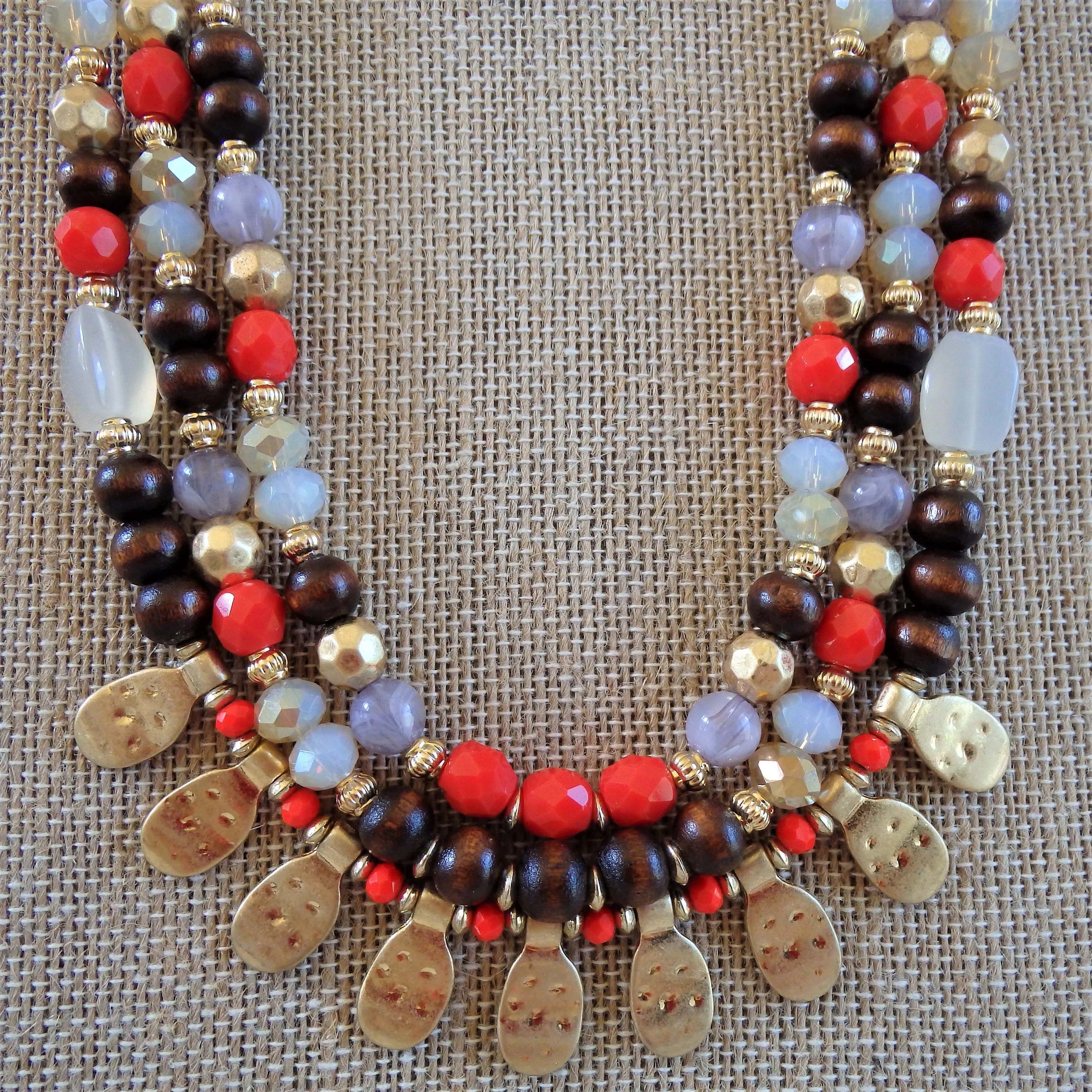 Elara Red Bead Necklace