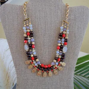 Elara Red Bead Necklace