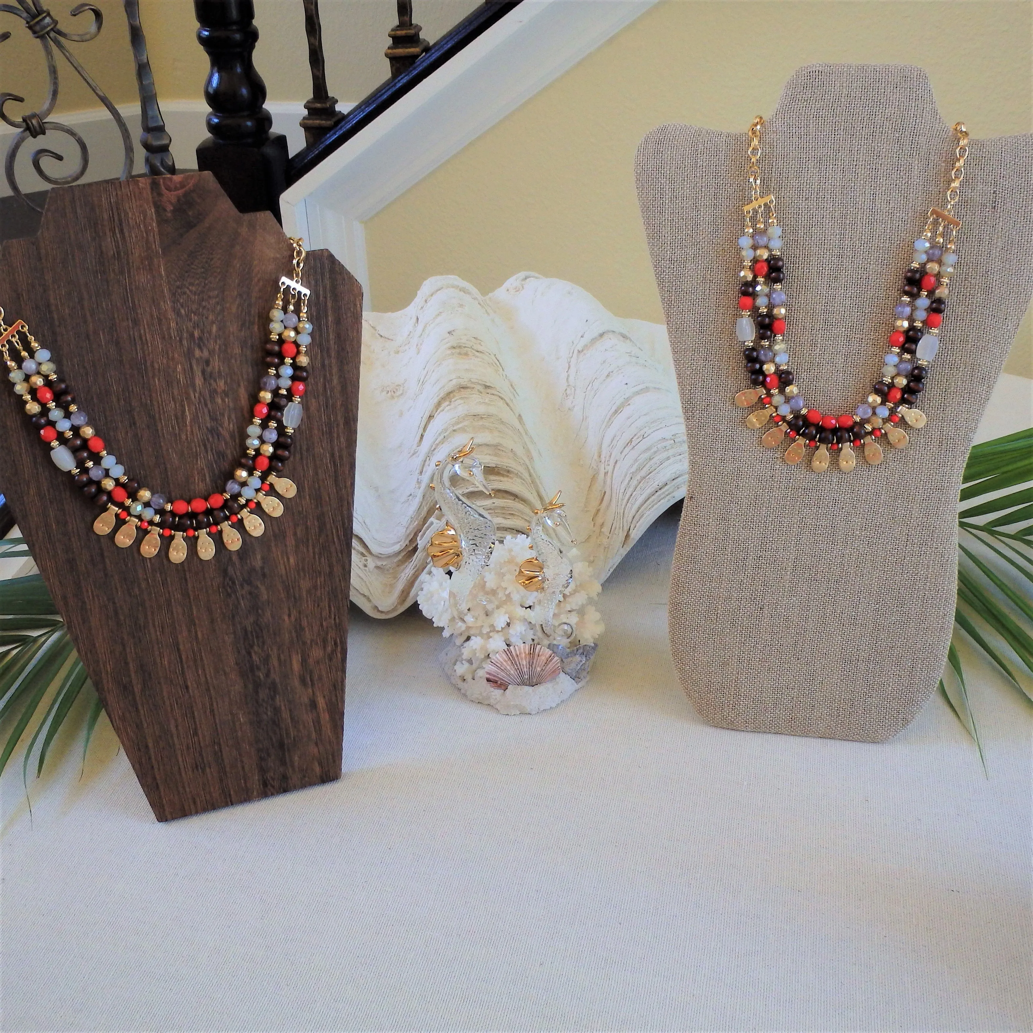 Elara Red Bead Necklace