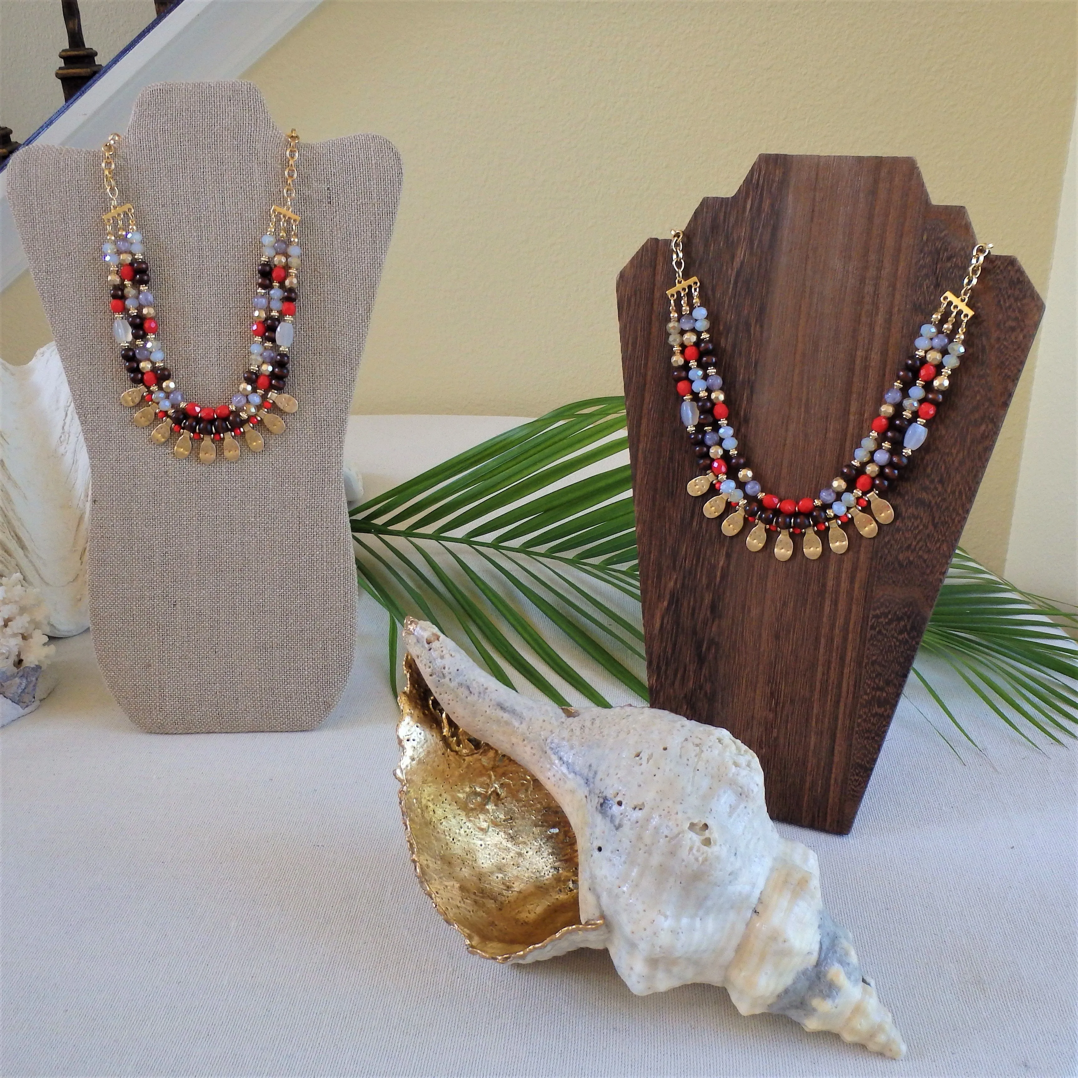 Elara Red Bead Necklace