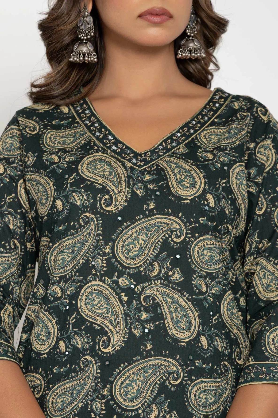 Elegant Cotton Printed Kurta Set with Dupatta