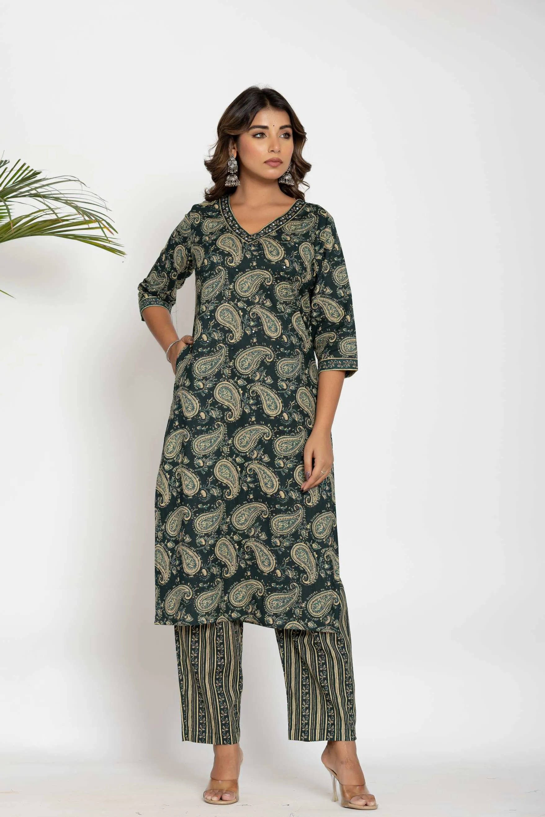 Elegant Cotton Printed Kurta Set with Dupatta