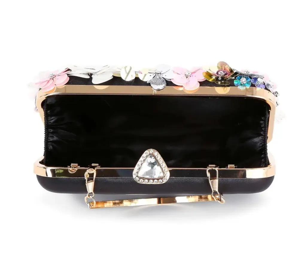 Elegant Floral Embellished Evening Bag