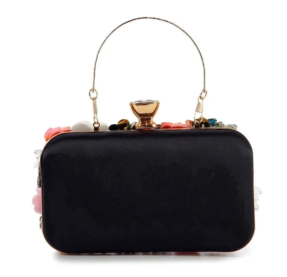 Elegant Floral Embellished Evening Bag
