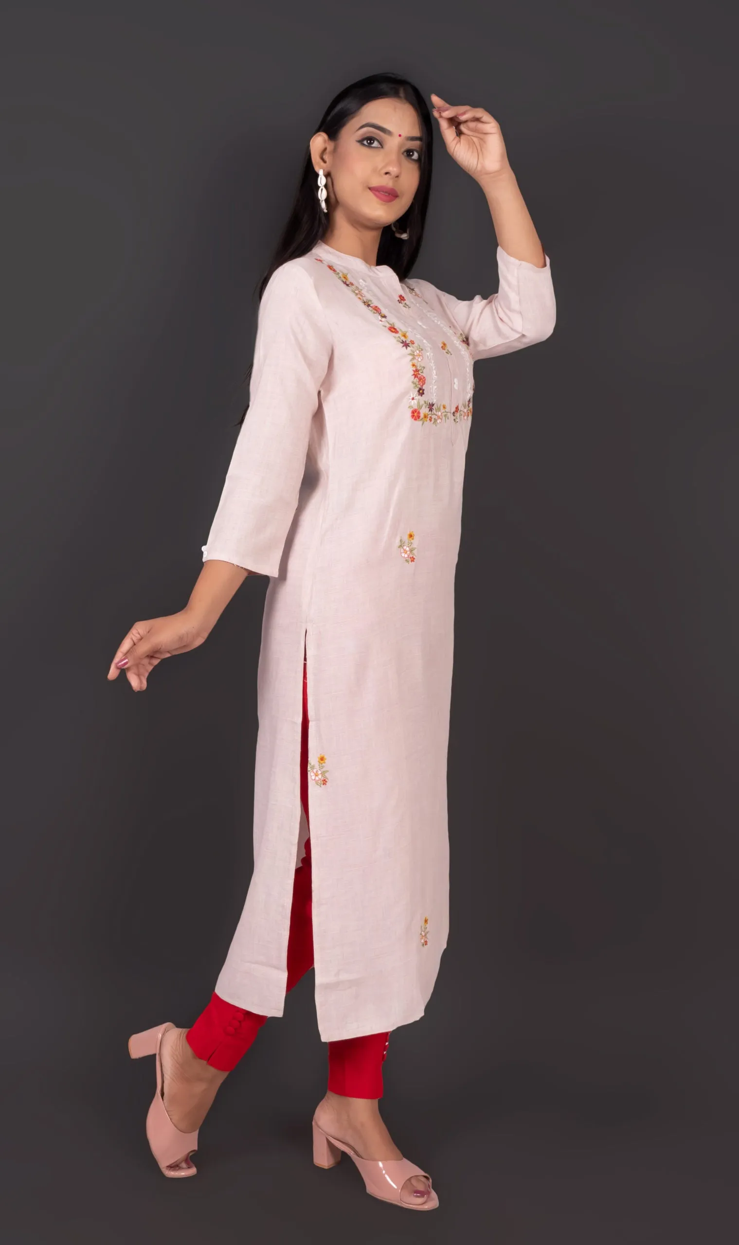 Embroidered Cotton Kurta Set