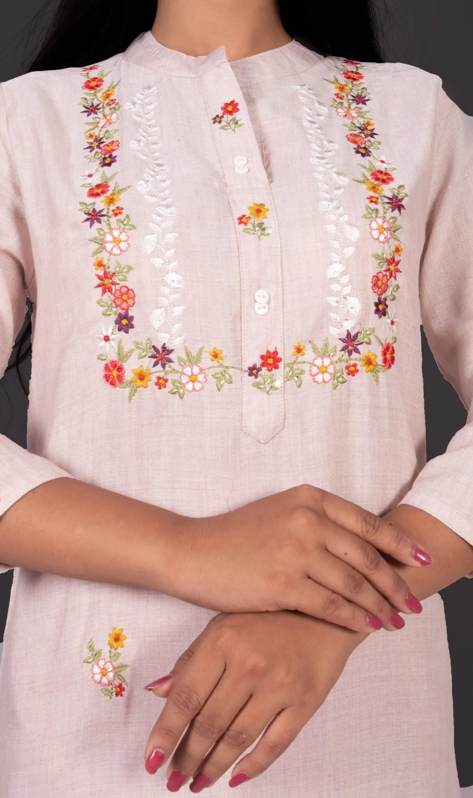Embroidered Cotton Kurta Set