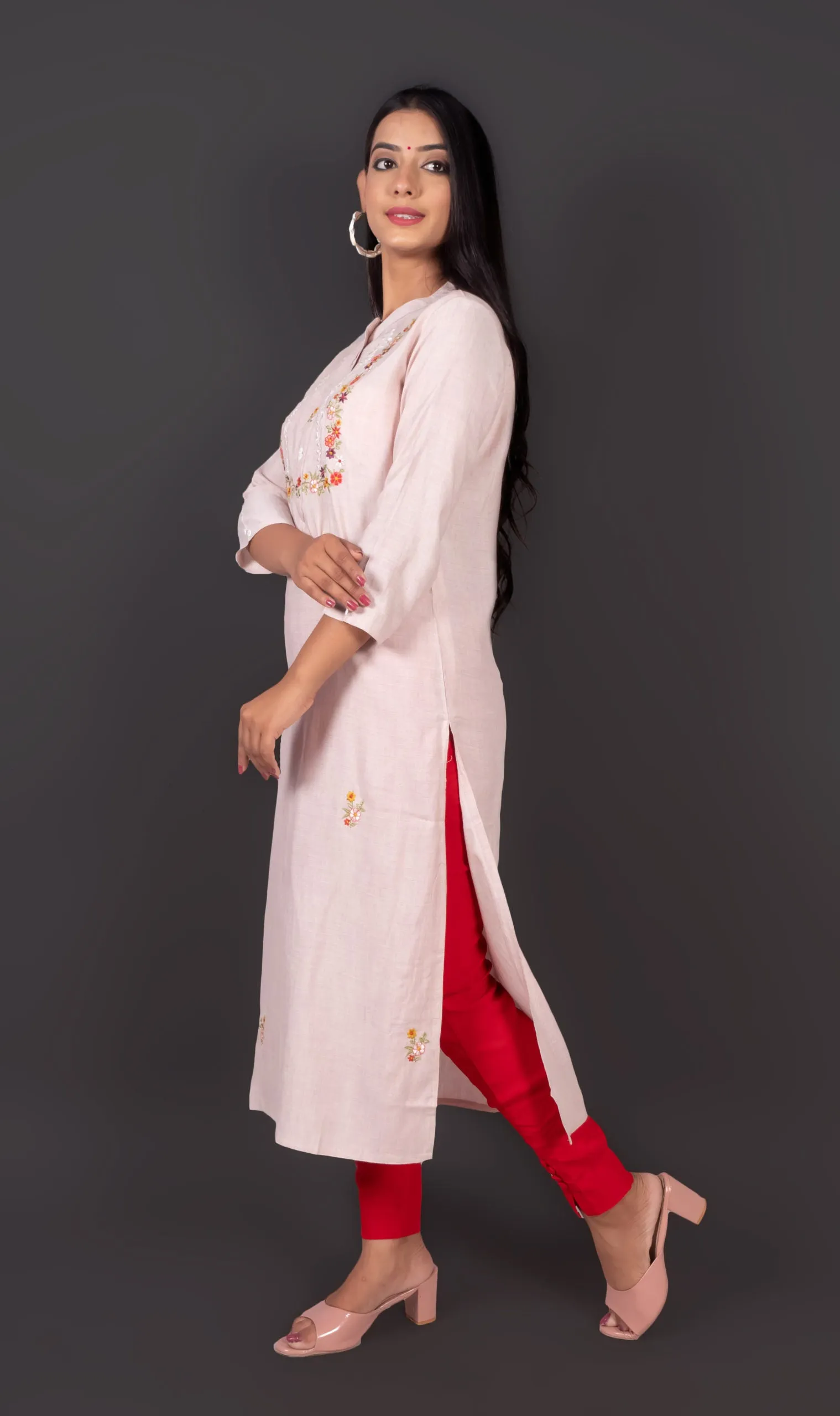 Embroidered Cotton Kurta Set