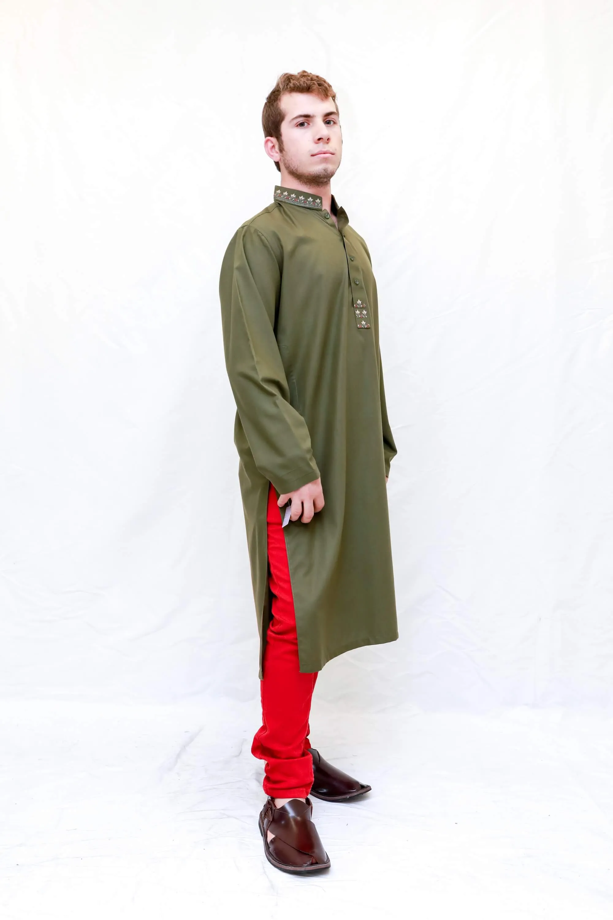 Embroidered Cotton Shirt Men Shirt