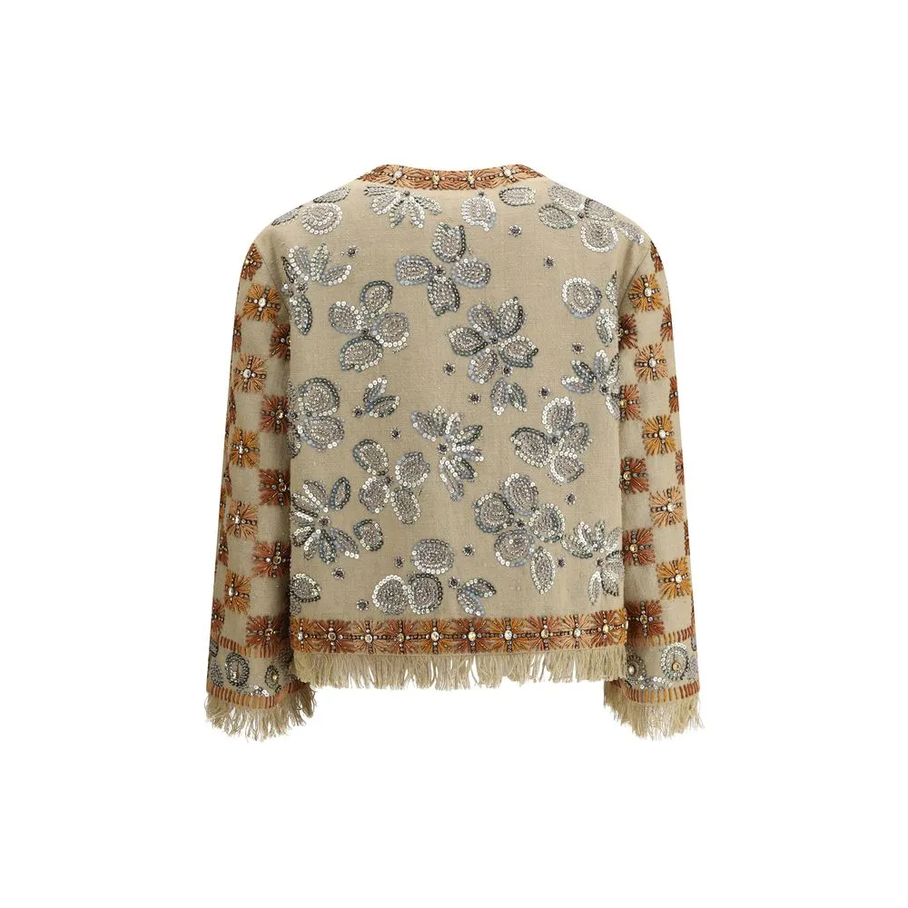 Embroidered Jacket with strass and sequins
