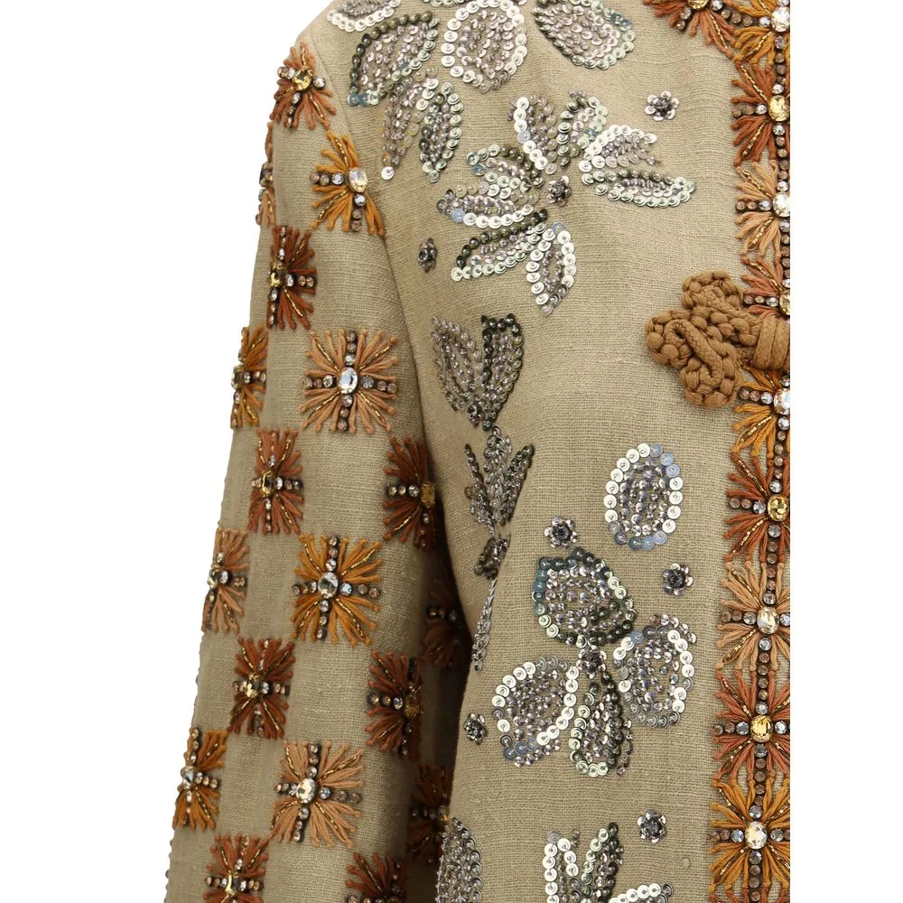 Embroidered Jacket with strass and sequins