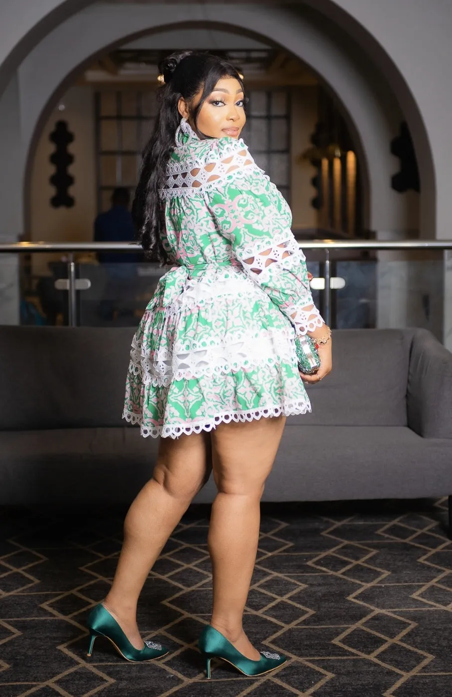 Enchanting Diva- Floral Hollow-Out SKATER Lace Dress (New! 3 colors)