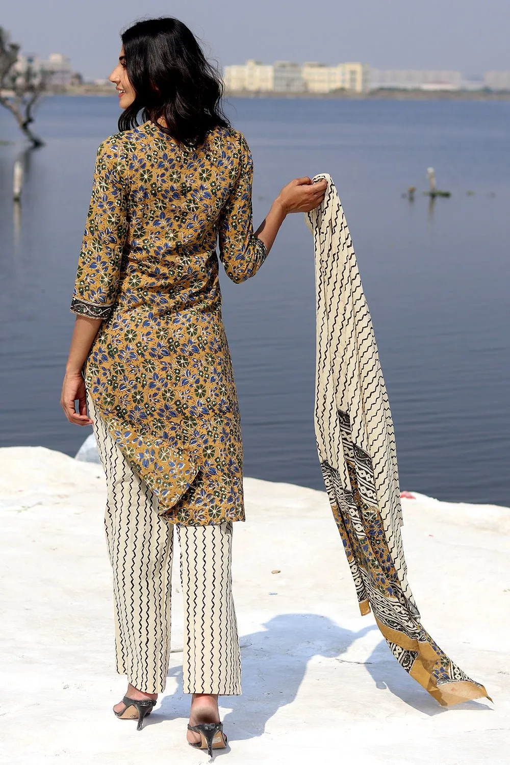Ethnic Elegance Block Printed Salwar Suit Set