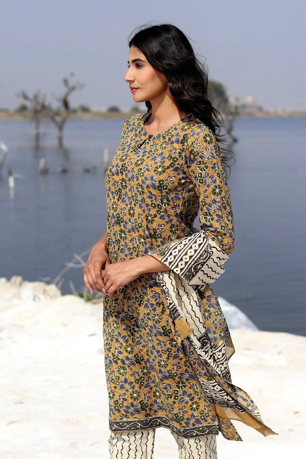 Ethnic Elegance Block Printed Salwar Suit Set