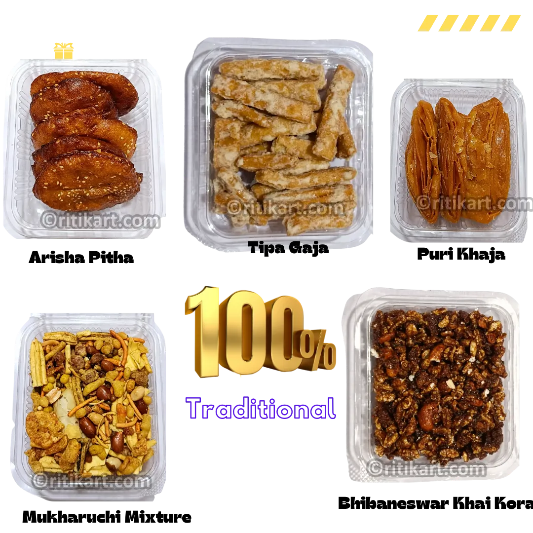 Ethnic Food Gift Box with Pitha Khaja Gaja Khai Kora and Baromaja