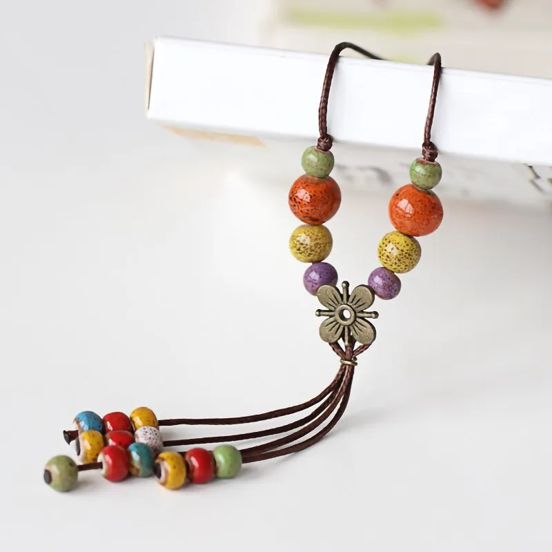 Ethnic Style Handmade Ceramic Necklace