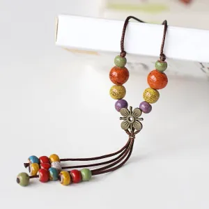 Ethnic Style Handmade Ceramic Necklace