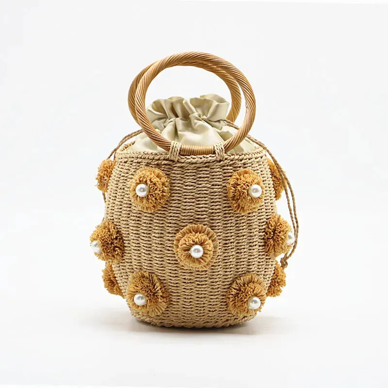 Evelyn Crystal Straw Bag