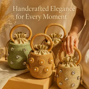 Evelyn Crystal Straw Bag