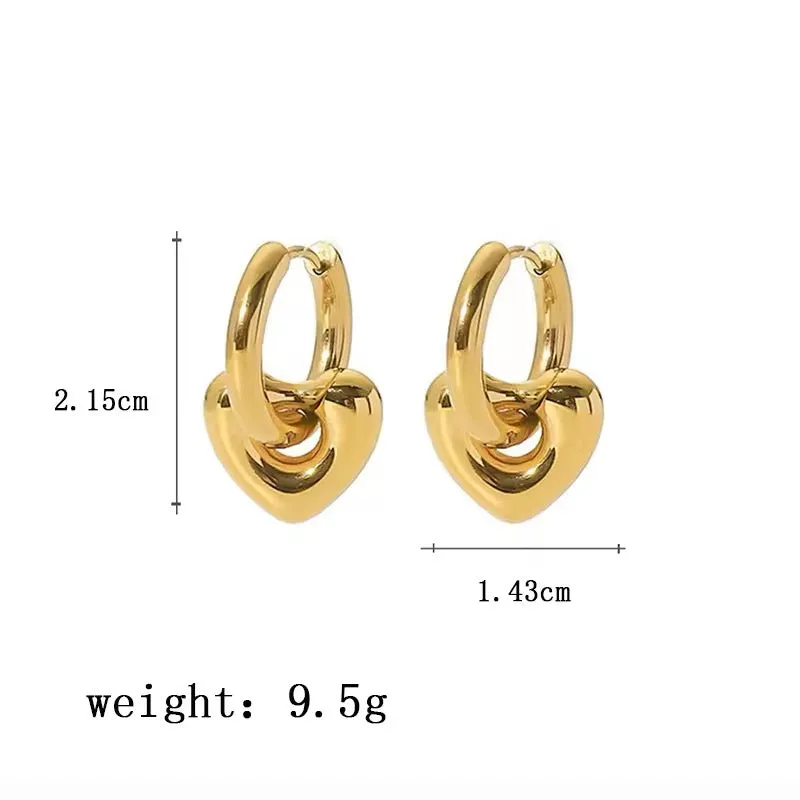 Exquisite Minimalist Romantic Heart Love Hoop Earrings