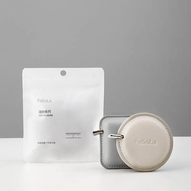 FaSoLa Minimalist Square Tape Measure - Beige, 6.9*6.9*2.1cm